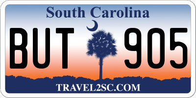 SC license plate BUT905