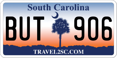 SC license plate BUT906