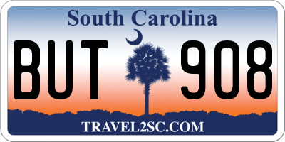 SC license plate BUT908