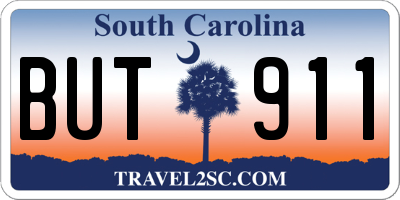 SC license plate BUT911