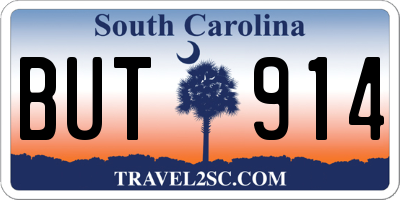 SC license plate BUT914