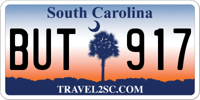 SC license plate BUT917