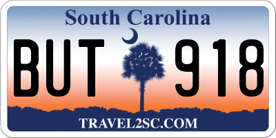 SC license plate BUT918