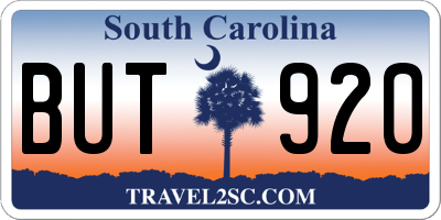 SC license plate BUT920