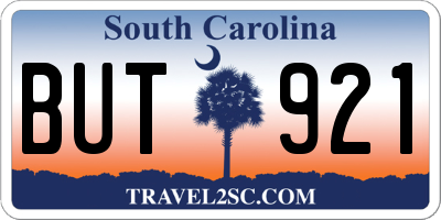 SC license plate BUT921