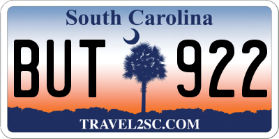 SC license plate BUT922