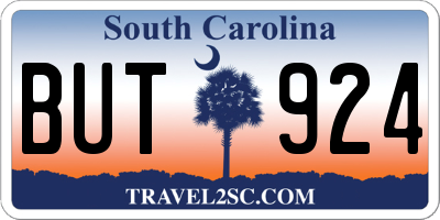 SC license plate BUT924