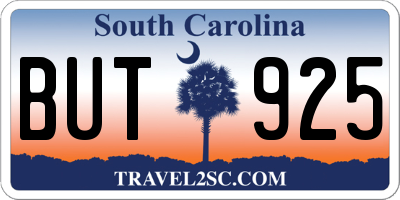 SC license plate BUT925