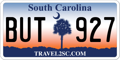 SC license plate BUT927