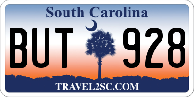 SC license plate BUT928