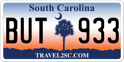 SC license plate BUT933