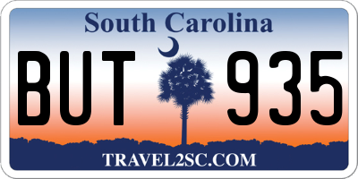 SC license plate BUT935