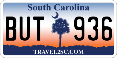 SC license plate BUT936