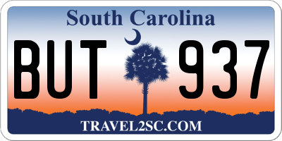 SC license plate BUT937