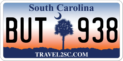 SC license plate BUT938