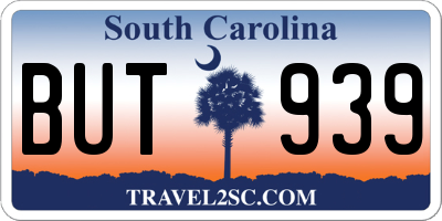 SC license plate BUT939