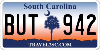 SC license plate BUT942