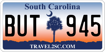 SC license plate BUT945