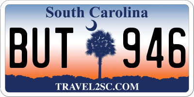 SC license plate BUT946