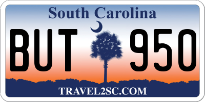 SC license plate BUT950