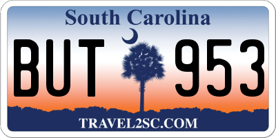 SC license plate BUT953