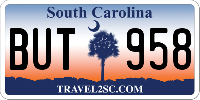 SC license plate BUT958