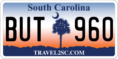 SC license plate BUT960