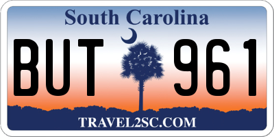 SC license plate BUT961