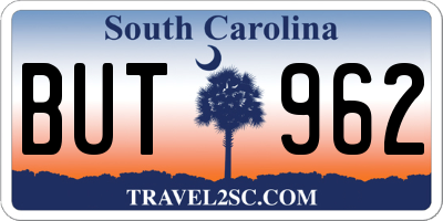 SC license plate BUT962