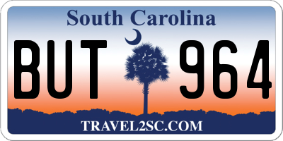 SC license plate BUT964