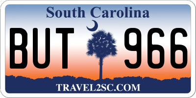 SC license plate BUT966