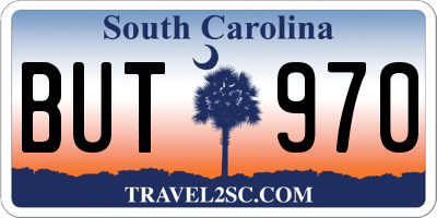 SC license plate BUT970