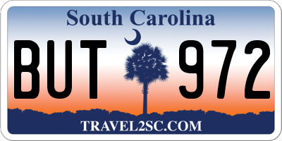 SC license plate BUT972