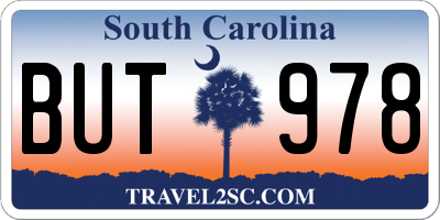 SC license plate BUT978