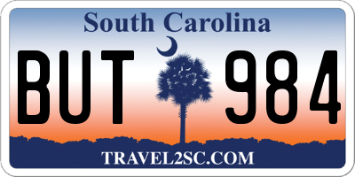 SC license plate BUT984