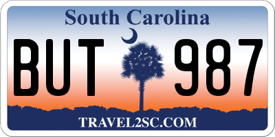 SC license plate BUT987