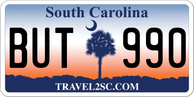SC license plate BUT990