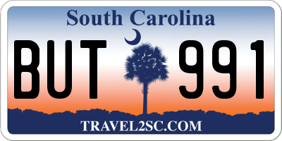 SC license plate BUT991