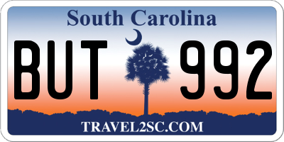 SC license plate BUT992