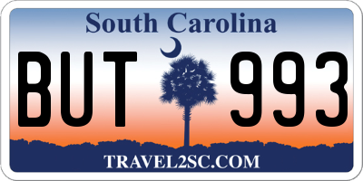 SC license plate BUT993