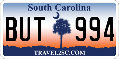 SC license plate BUT994