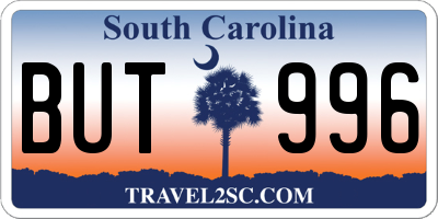 SC license plate BUT996