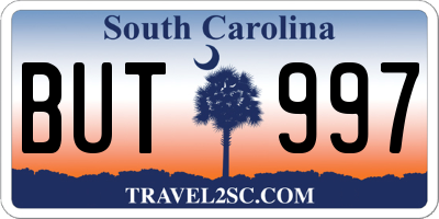 SC license plate BUT997