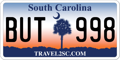 SC license plate BUT998