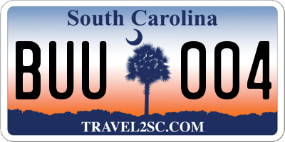 SC license plate BUU004