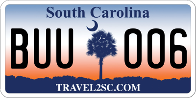 SC license plate BUU006
