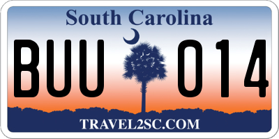 SC license plate BUU014