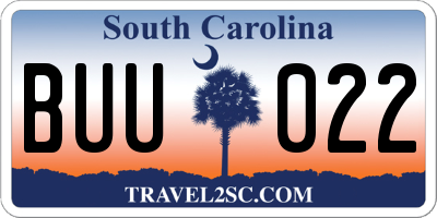 SC license plate BUU022