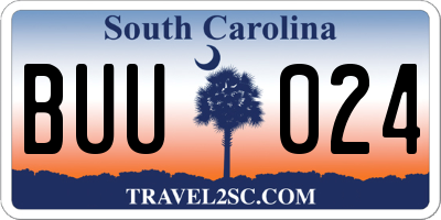 SC license plate BUU024