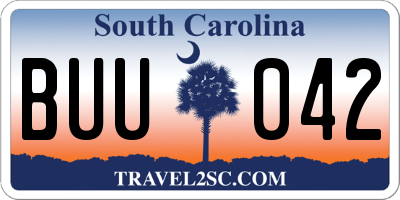 SC license plate BUU042